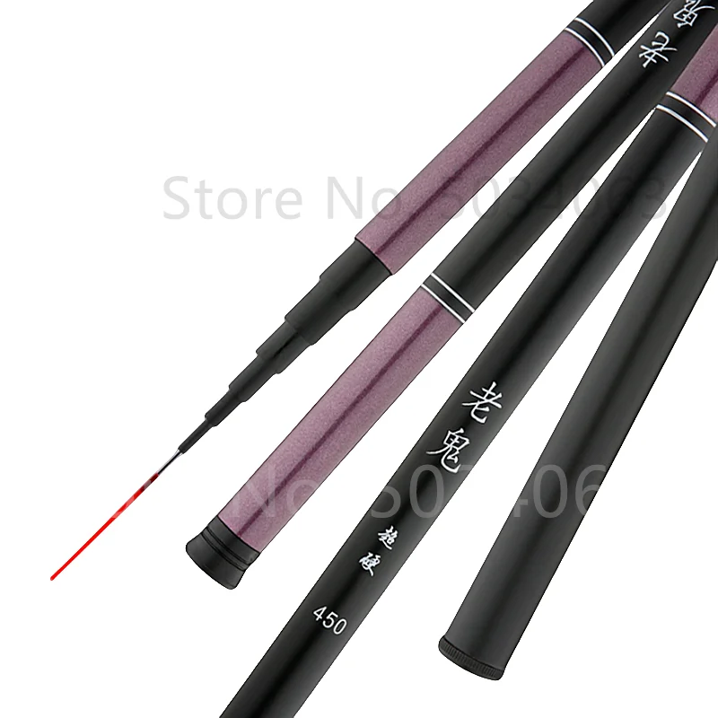 Caña de pescar telescópica de fibra dura, caña de pescar de carbono superligera de mano, 2,7 M/3,6 M/4,5 M/5,4 M/6,3 M/7,2 M - imagen 5