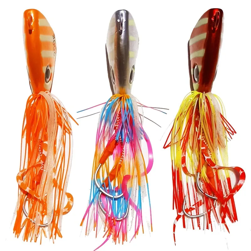 Señuelos de Metal luminosos, 1 unidad, 150g200g250g, Inchiku, señuelos de Jigging, ojos 3D, cabeza de plantilla de plomo, cebos de pesca para barcos - imagen 4