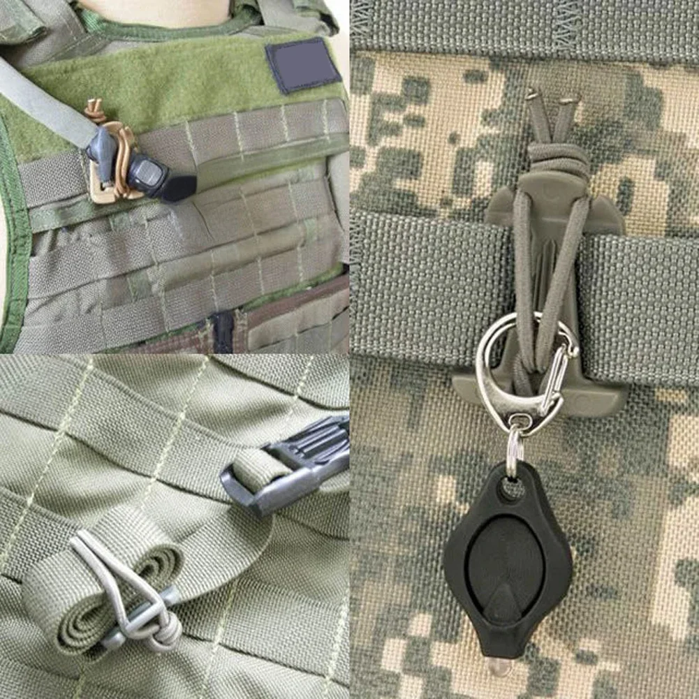 Mosquetón táctico de nailon con hebilla Molle, gancho para colgar bolsas de Camping, abrazadera de cuerda elástica, EDC, 5 piezas - imagen 4