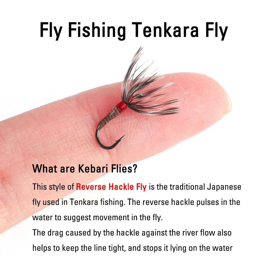 ICERIO-cebo de pesca Expoxy, 21 unids/lote por caja, cuerpo Collar rojo, moscas Tenkara #14 #16 #18, varios cebos de pesca - imagen 2