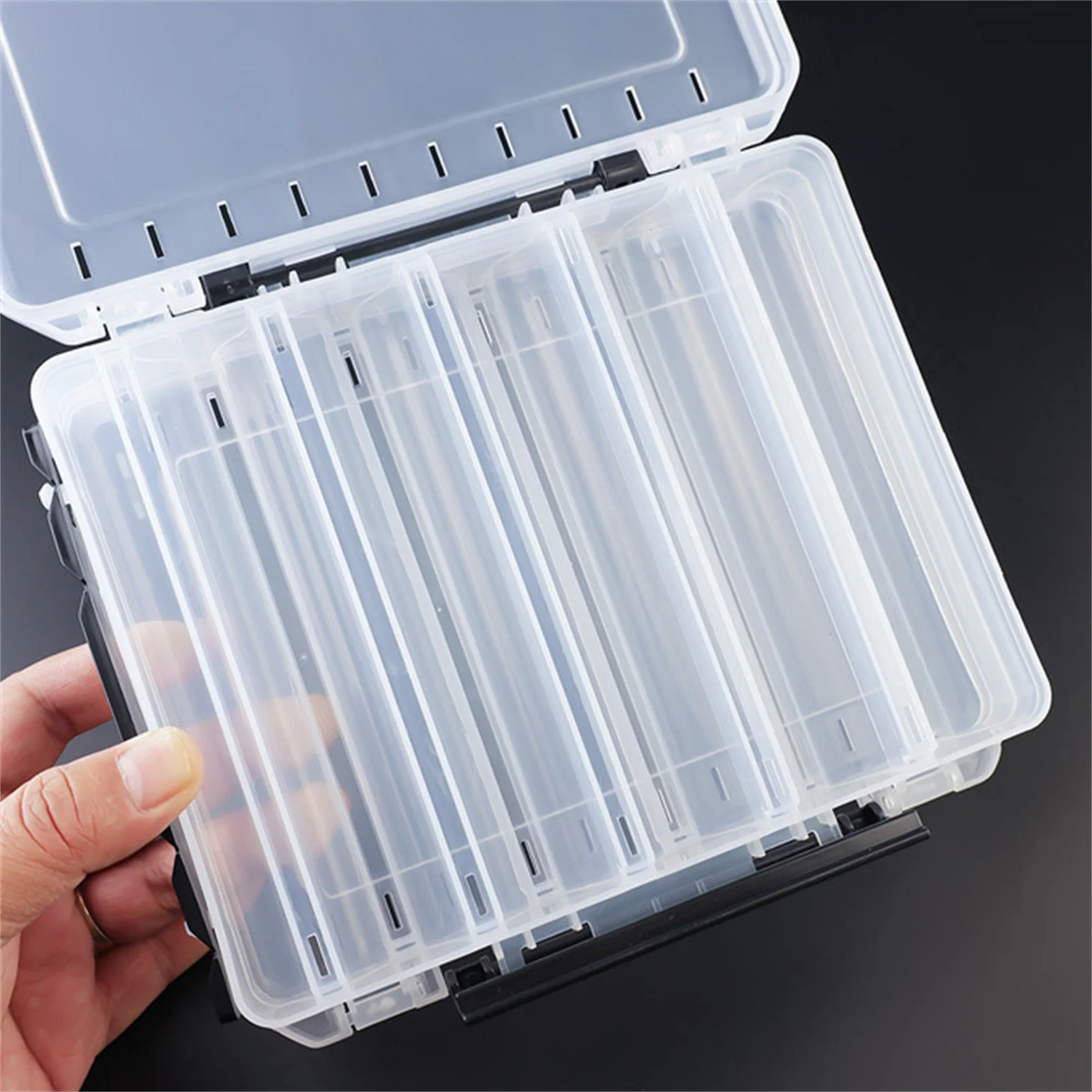 Caja portátil gran capacidad para señuelos de pesca con rejillas - imagen 5