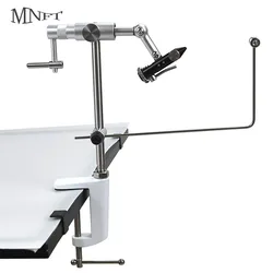 Tornillo de banco para atar moscas de pesca, portátil, giratorio de 360 grados, aleación de aluminio, montaje con abrazadera en C, mandíbulas estándar, herramientas para atar moscas