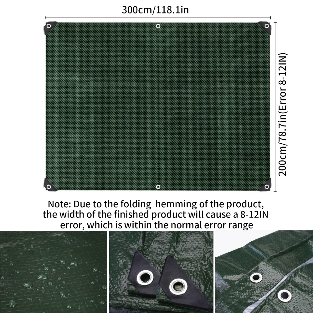 Toldo de PE para coche con Kits de postes, Anti-UV, resistente al agua para coche, SUV, tienda Universal, toldo, sombra, refugio solar, lonas para acampar en la azotea - imagen 5