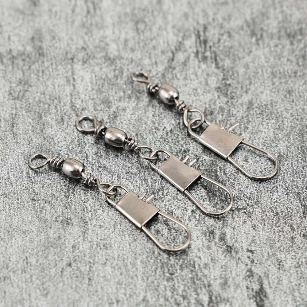 Anzuelo de pesca, accesorios para aparejos de pesca, anillos sólidos, conector de pesca con enclavamiento, pasador giratorio de barril de bola a presión - imagen 2