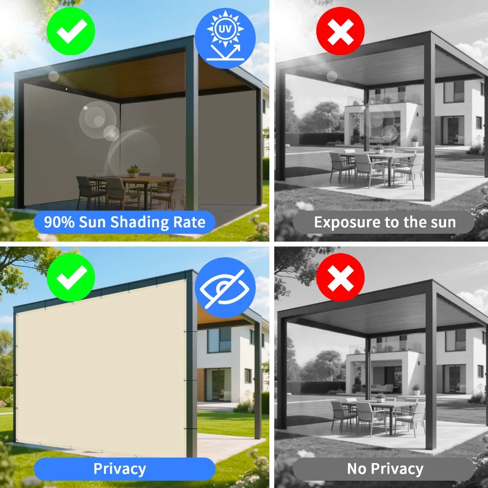 2x3/3x3/3x4/4x5M parasol vela impermeable al aire libre cuadrado rectángulo jardín Patio bloque UV fiesta dosel piscina campamento toldo refugio - imagen 3