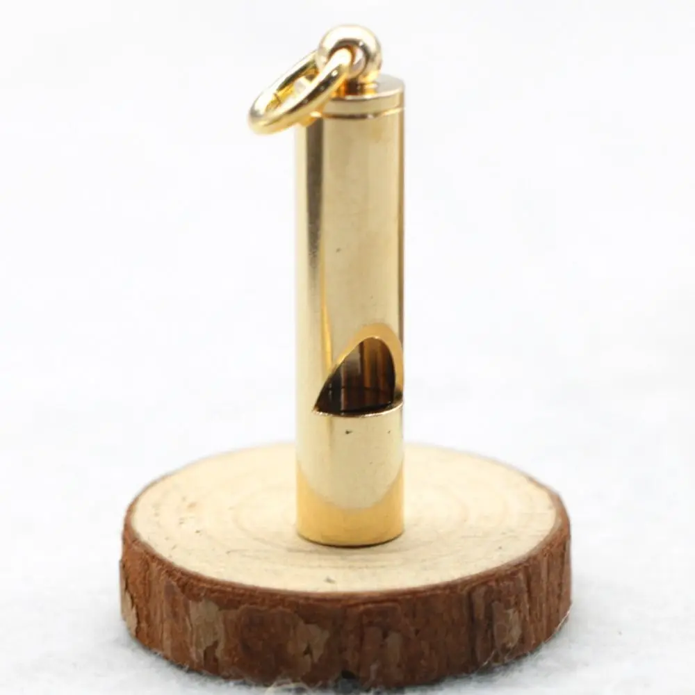 Silbato de latón puro hecho a mano para árbitro, herramientas de bolsillo, llavero de supervivencia, equipo de regalo para PC - imagen 3