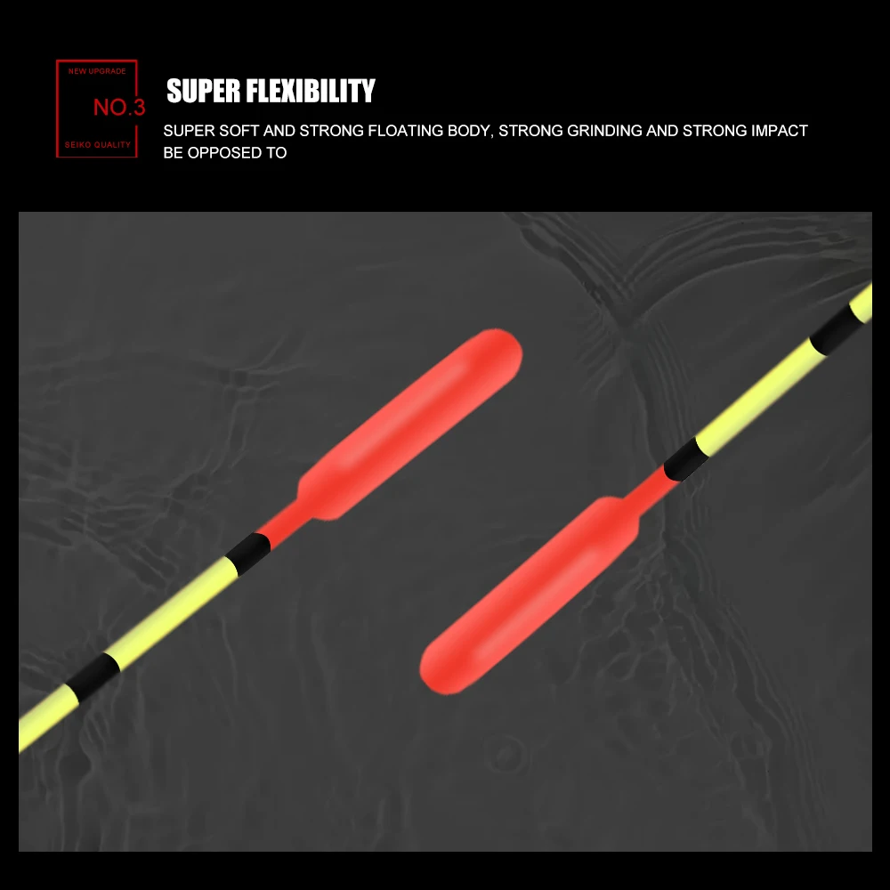 FTK 10 Uds 5g Barguzinsky flotador de abeto pesca de carpa longitud 22,5 cm mezcla de colores Bobbers boya Vertical accesorios de flotadores de pesca - imagen 2