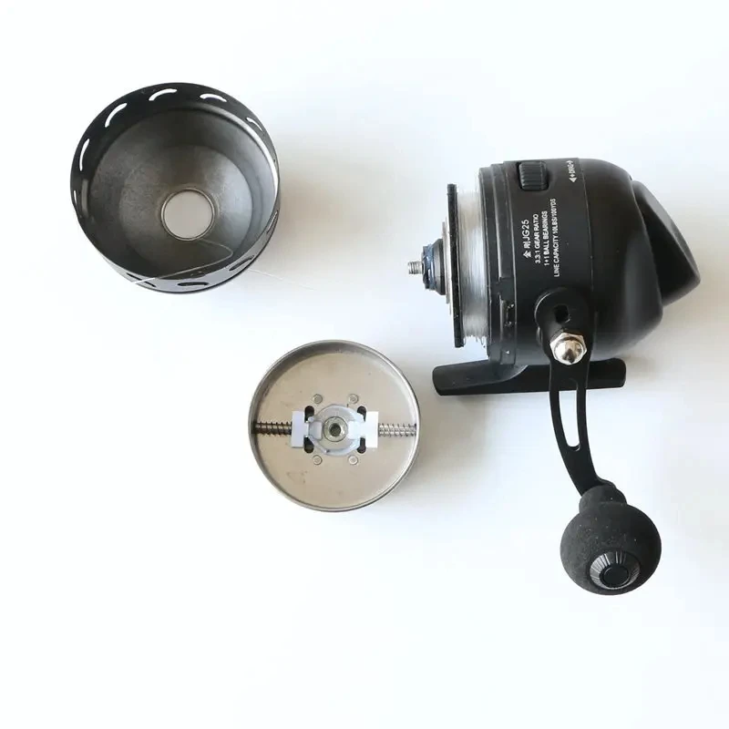 Spincast-carrete de pesca JG25, tirachinas, tiro de pescado, carrete de Metal con línea de nailon 5 #, 40M - imagen 4