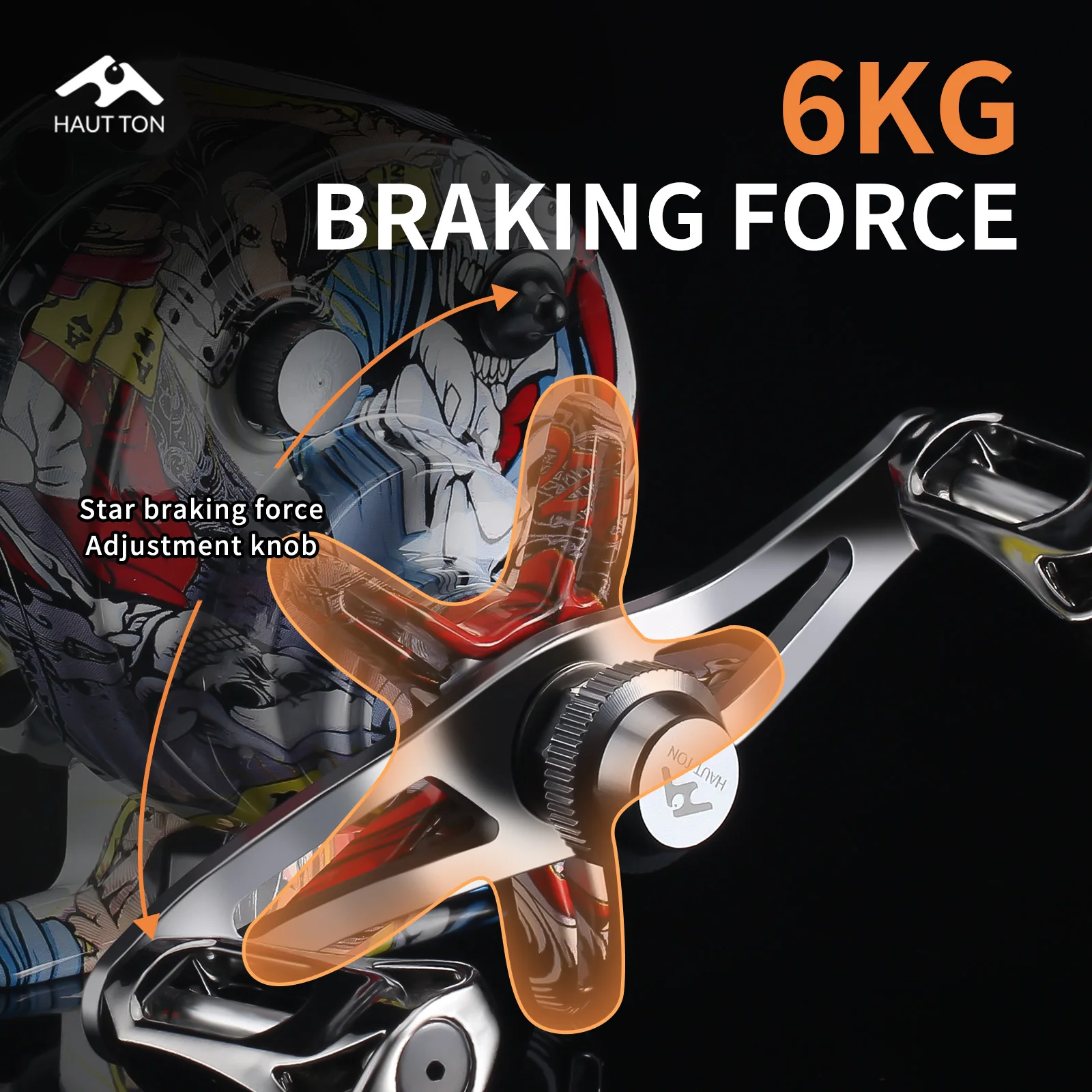 Carrete de pesca en hielo Graffiti, carrete de Metal de arrastre máximo de 6kg, ligero y suave, duradero y brazo basculante, perfecto para pesca en invierno - imagen 4