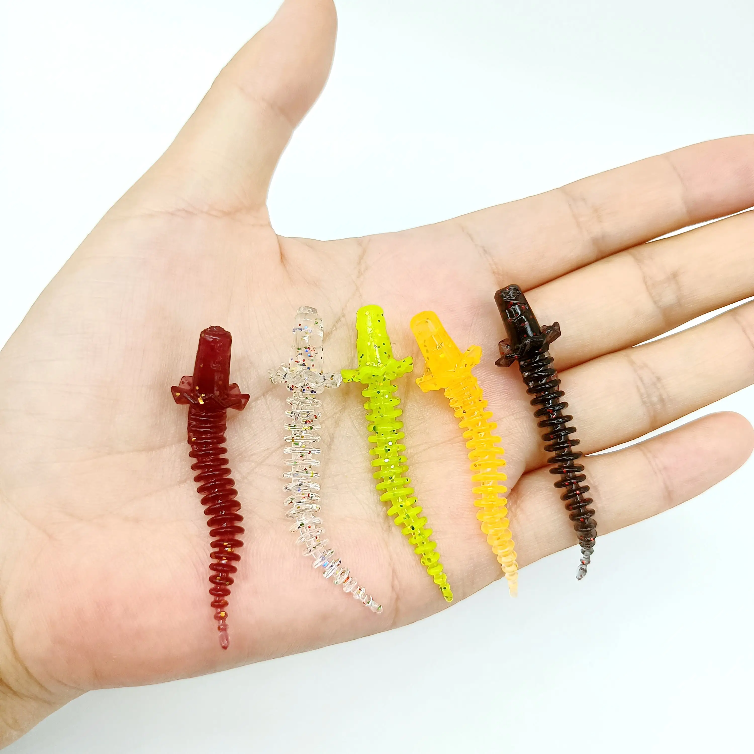 DUODUOYU, 15 Uds., nuevos cebos blandos de TPE, señuelo de pesca de 1g/55mm, cebo blando con cola de aguja flotante, cebos biónicos artificiales, aparejos de pesca - imagen 4