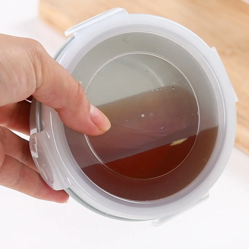 Refrigerador de plástico redondo para el hogar, tamaño Mini, cajón para verduras, cocina, almacenamiento de alimentos, caja sellada, contenedor de clasificación de tanque de granos para el almuerzo - imagen 4