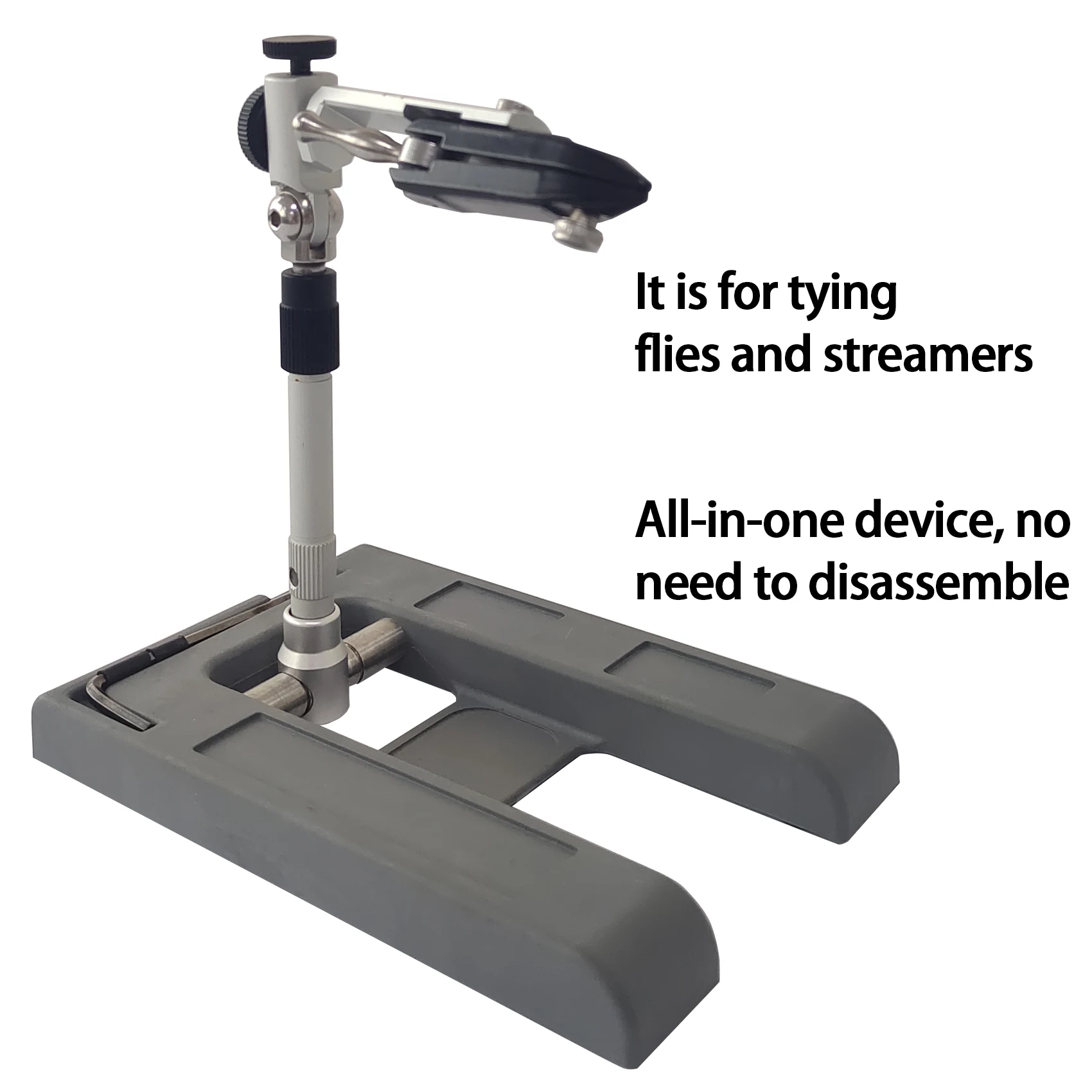 Aventik-tornillo de Banco plegable para atar moscas, herramienta giratoria de 360 °, altura ajustable, bloqueo de todos los ángulos, para hacer señuelos - imagen 5