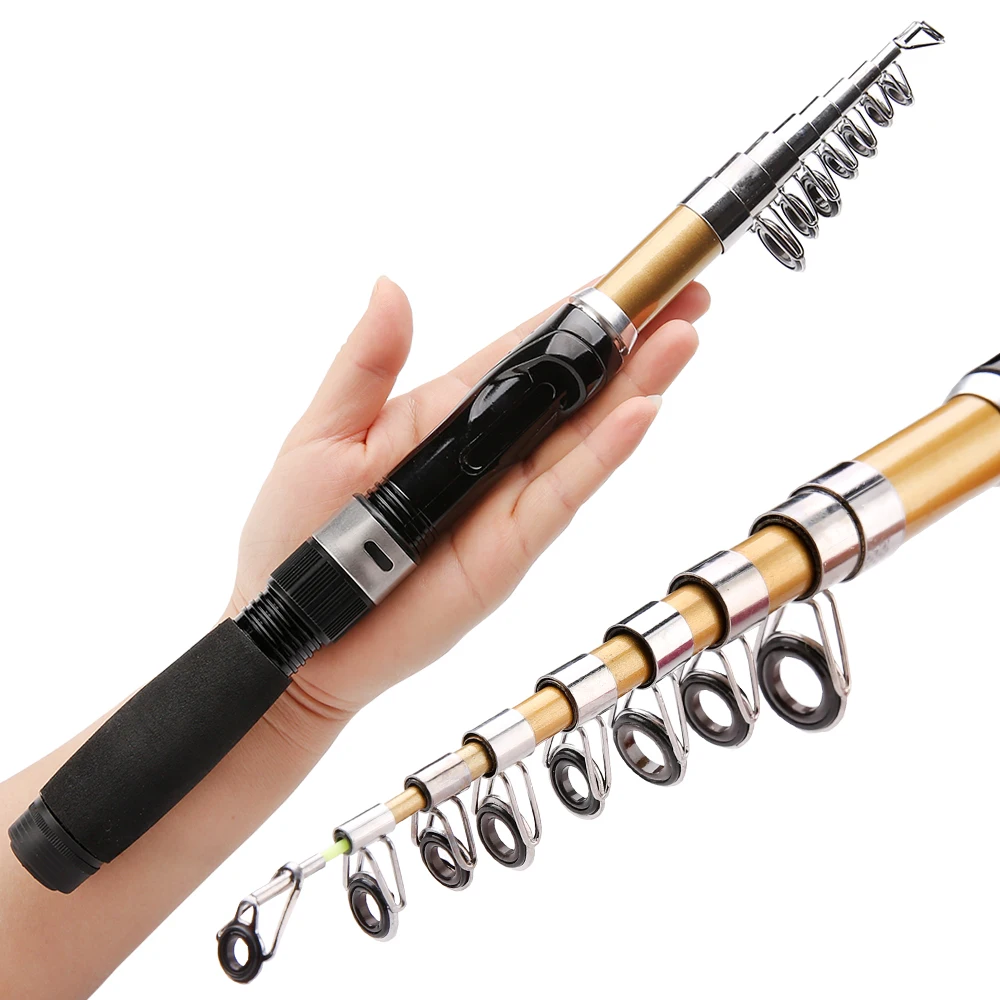 GHOTDA Short Fishing Rod Set for Children Child Telescopic Fishing Rods with Spinning Reel Mini Travel Surf Saltwater Freshwater - imagen 3