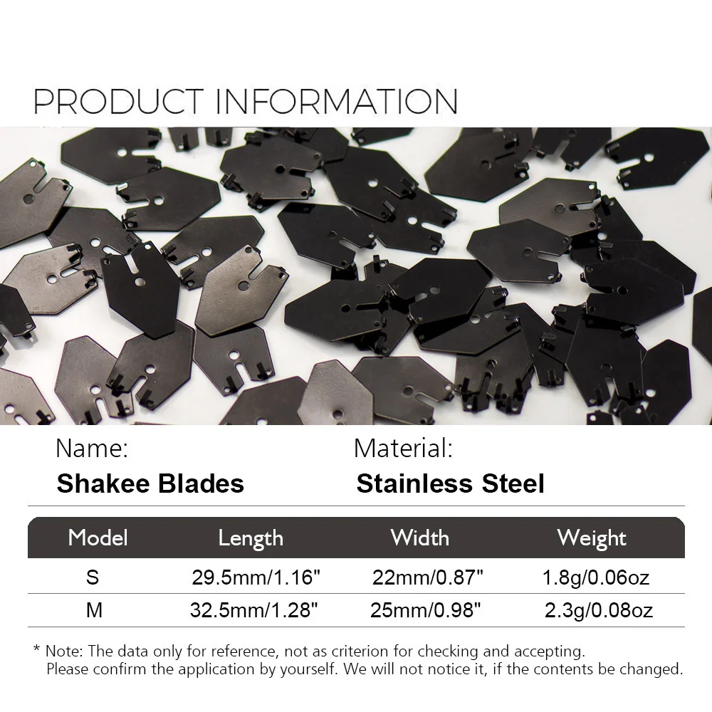 Countbass 20 piezas cuchillas de interruptor cuchillas de Chatter de acero inoxidable Shakee Jig bailarina cuchillas componentes de Señuelos de Pesca - imagen 5