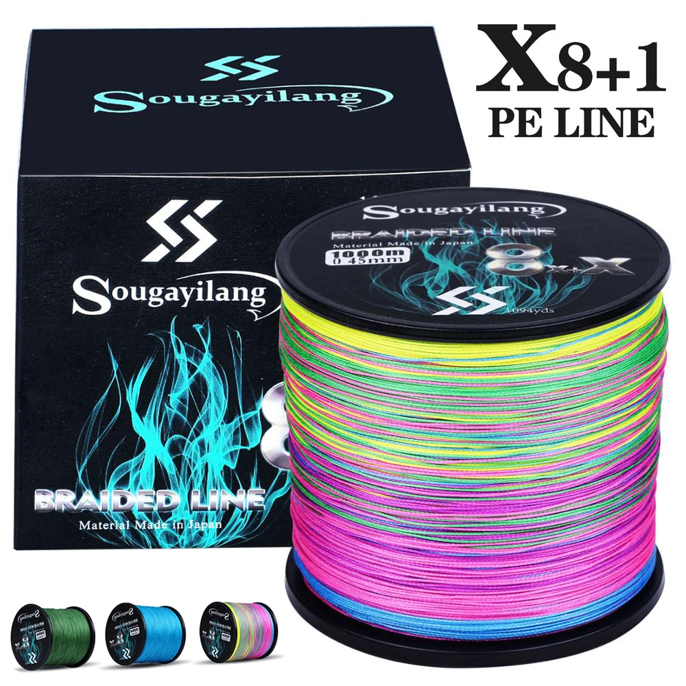 Sougayilang-sedal de Pesca de 9 hebras, resistente a la abrasión, multifilamento, duradero, para carpa, 300M, 500M, 1000M - imagen 5