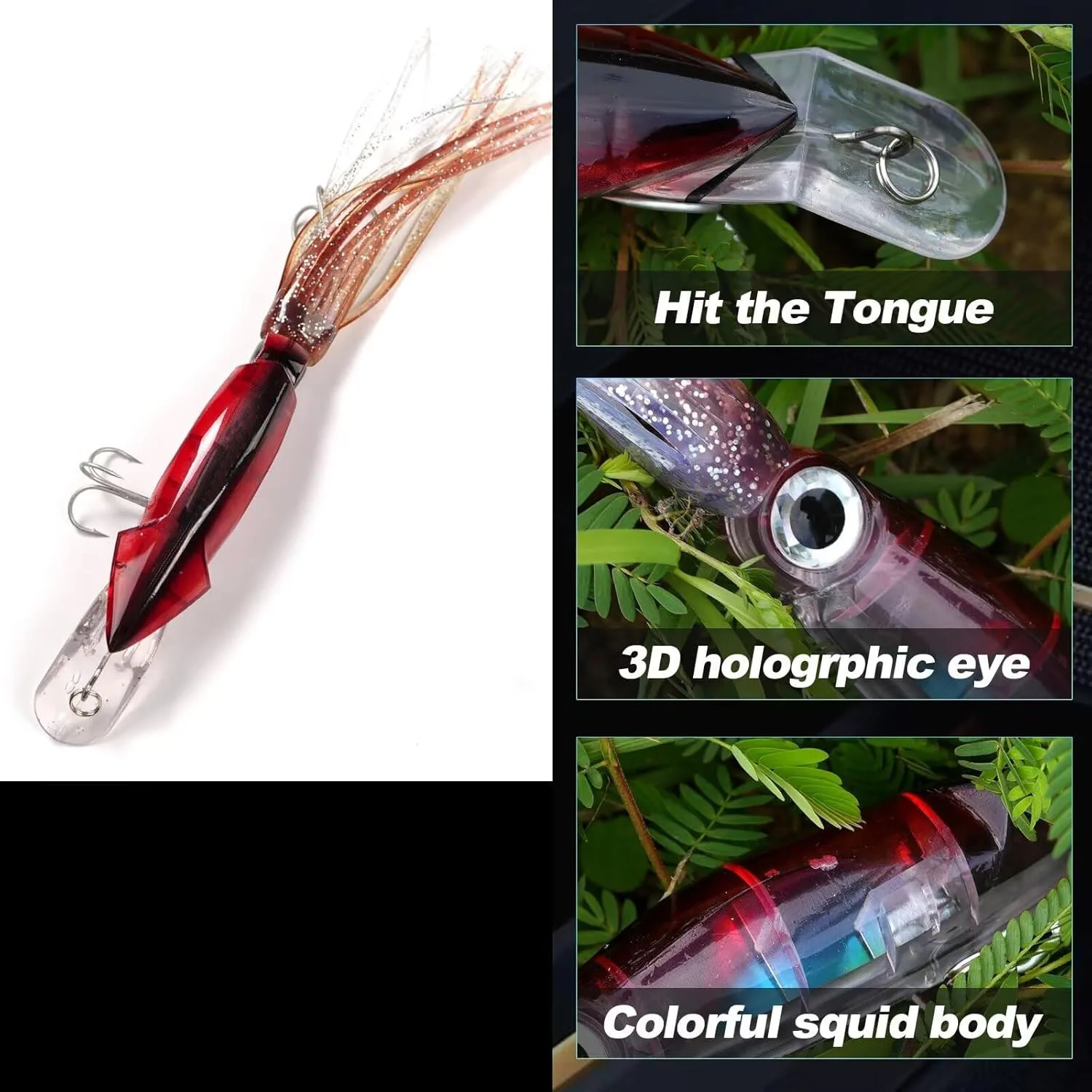 9KM Señuelo Calamar – Swimbait duro con ojos 3D y anzuelo triple - imagen 2