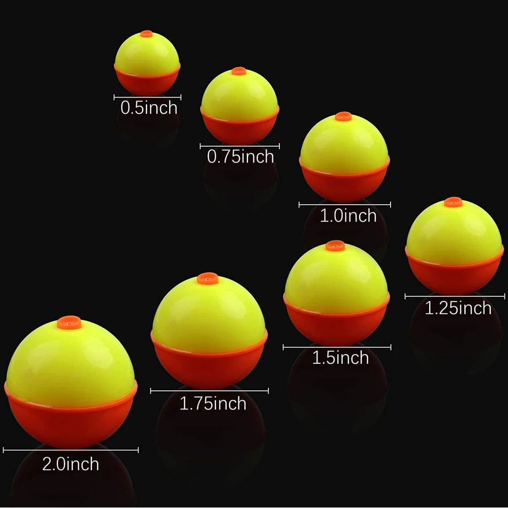 Bobber de pesca de plástico duro, boya redonda con botón pulsador, accesorios de aparejos de pesca, 5 uds. - imagen 2