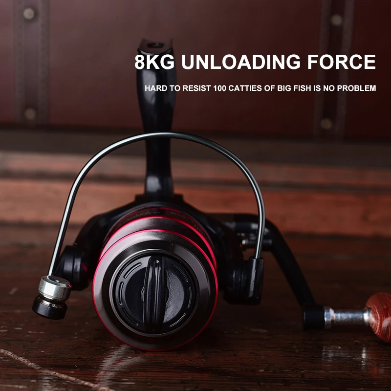 Balancín 5,2: 1 carrete de pesca de Metal HB 1000 2000 3000 4000 5000 6000 7000 8KG potencia máxima de arrastre carrete de pesca giratorio - imagen 5