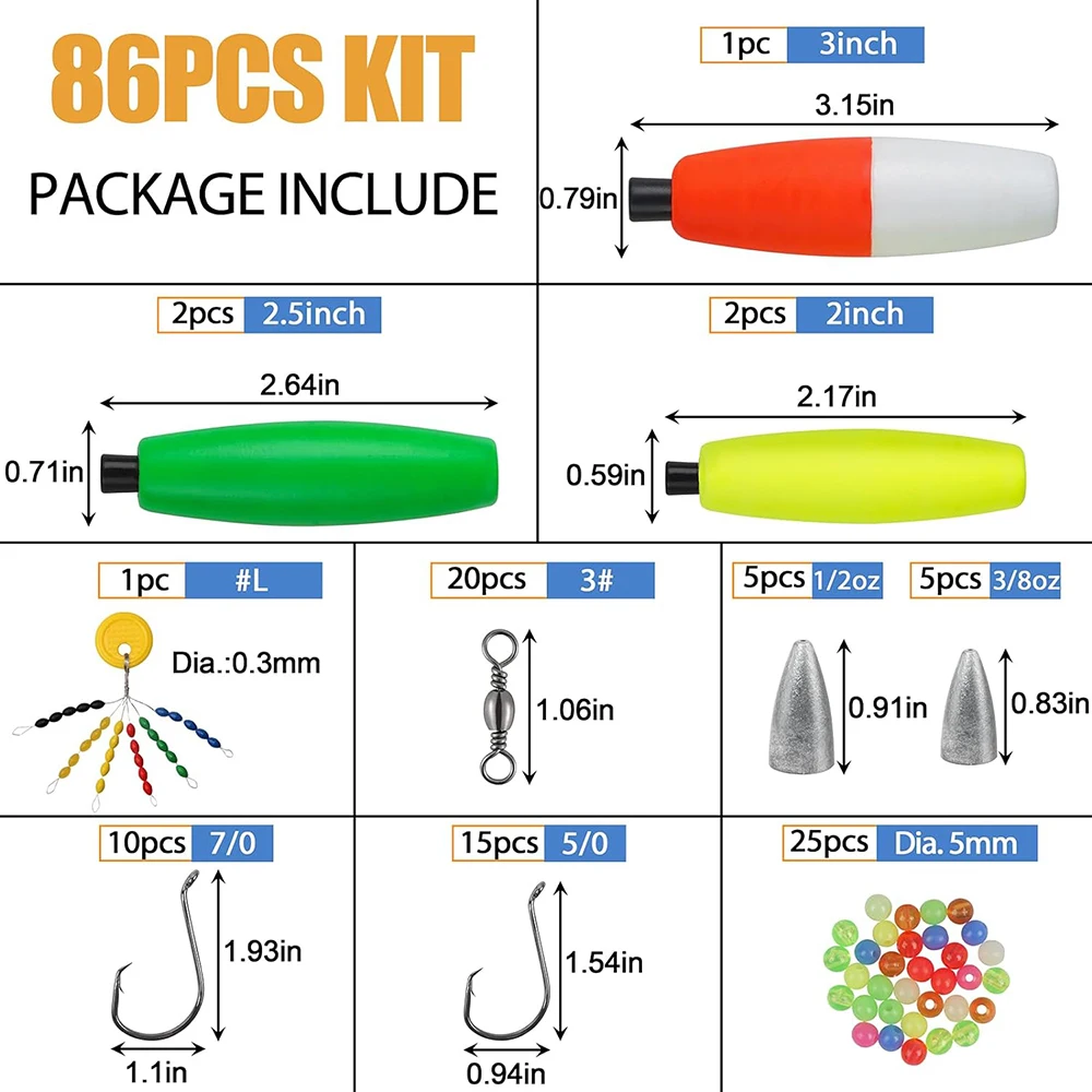 Un kit de 86pcs con un paquete incluye