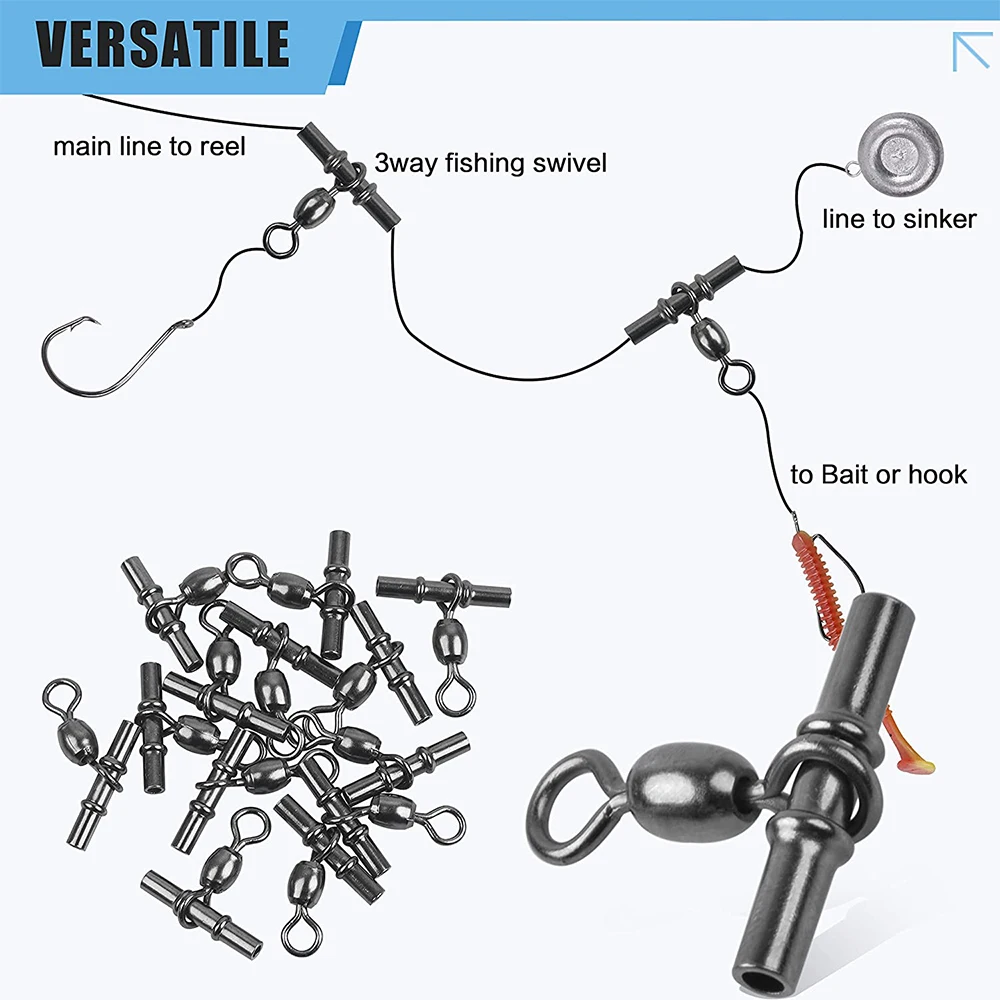 Grúa de línea cruzada de 1000 piezas, eslabones en forma de T de tres vías, manga de crimpado, Conector de pesca, aparejos de Terminal de agua salada - imagen 5