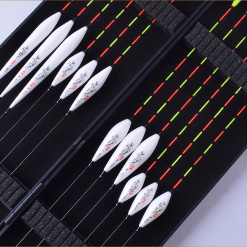 Boya Vertical flotante llamativa, Flotador de pesca de cola dura, Balsa Boya, equipo de pesca de carpa con caja - imagen 3