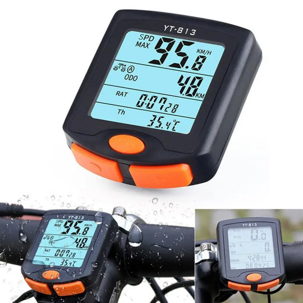 Medidor de velocidad de bicicleta de YT-813, ordenador Digital para bicicleta, odómetro LCD multifunción, sensores deportivos impermeables, velocímetro de ordenador para bicicleta