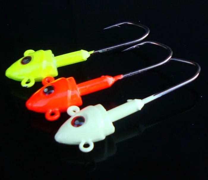 Señuelos blandos luminosos con cabeza de plomo para pesca - imagen 3