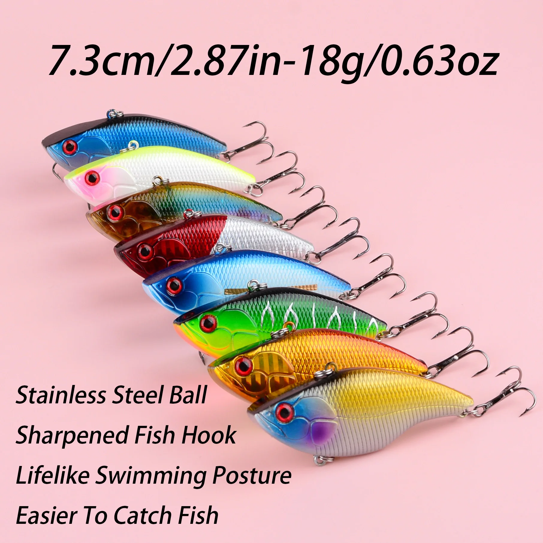 Wobler swimbait tipo crankbait de plástico duro con ojos 3D - imagen 2