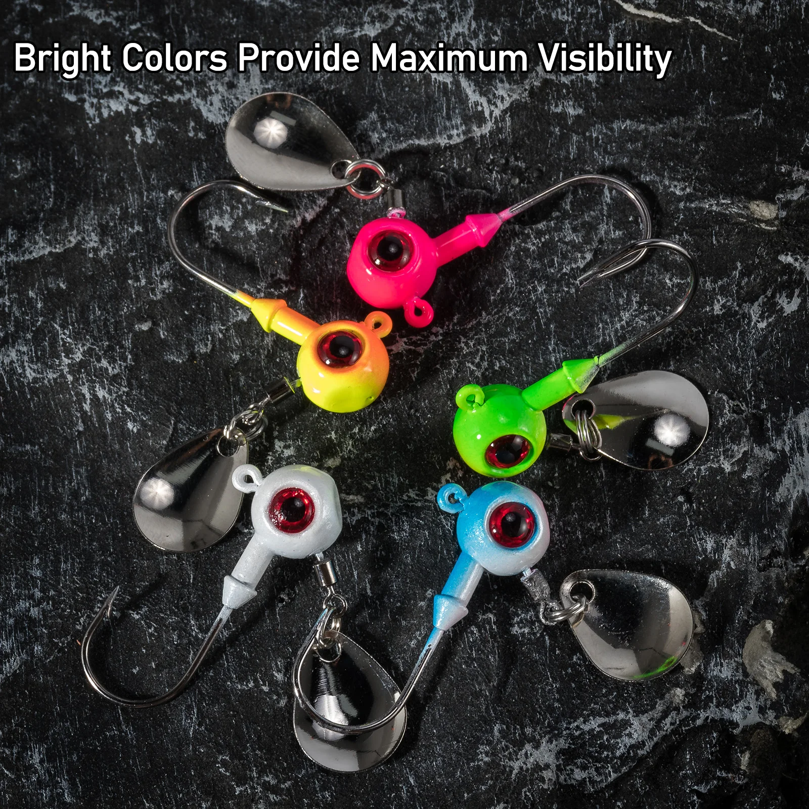 Anzuelos Jig Stand Up Spinner redondo con cuchilla Colorado - imagen 5