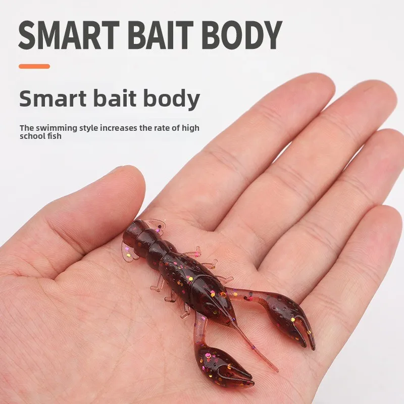 MUKUN 5 uds señuelos flotantes 6,5 CM 4G señuelo suave Señuelos de Pesca camarones langosta señuelo de plástico suave Señuelos de Pesca - imagen 5