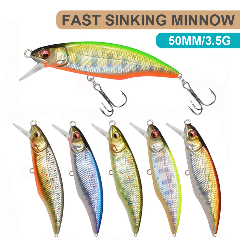 Señuelo de pesca de 5cm y 3,5g, cebo duro Artificial de hundimiento rápido, Micro Minnow, Wobbler, Jerkbait, cebo de flujo de tamaño pequeño para trucha y lubina - imagen 3