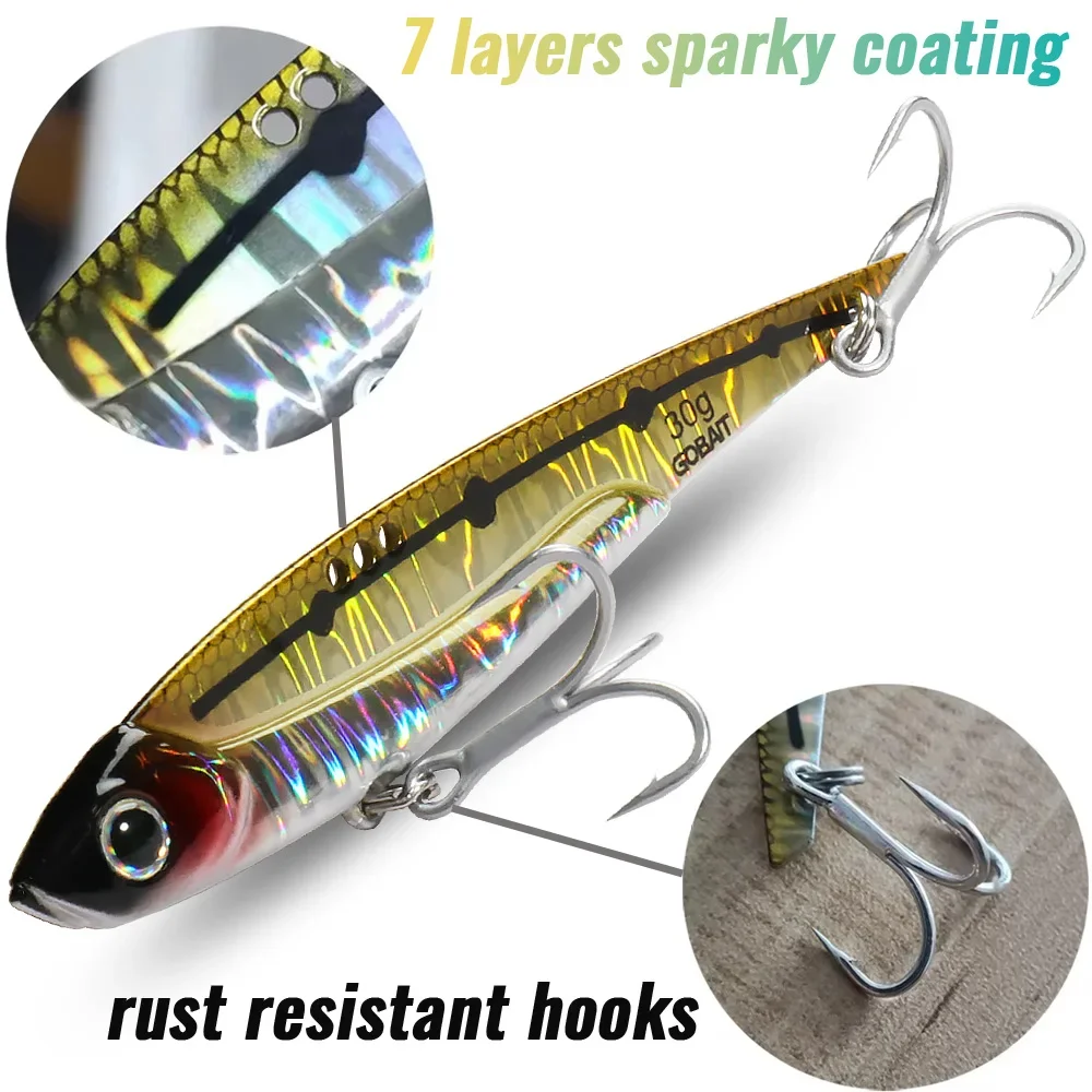2 Stuks Vib Lokt Kit 20G 25G 30G Metalen Jig Spinner Zinkende Blade Vibetion Super haak Pesca Visgerei Doos Lepel Aas Set - imagen 4