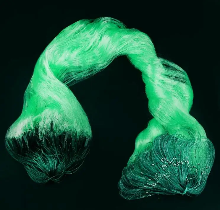 Lawaia red adhesiva de pesca de tres capas, Red de 2 dedos de 2m x 50m de largo, red importada de seda marrón de alta calidad, redes de aterrizaje de peces, herramientas de pesca - imagen 5