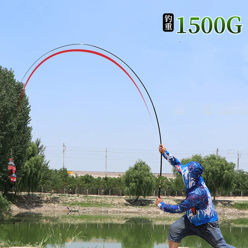 Caña de pescar telescópica de carbono, 2,7/3,6/4,5/5,4/6,3/7,2 m, flotador giratorio ultraligero de viaje de carbono, caña de agua de mar para carpa al aire libre - imagen 3