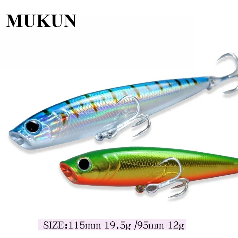 MUKUN Gunfish Topwater superficie palo cebo flotante lápiz Popper Stickbait Walker Wobbler caminar el perro 90f 115f - imagen 2