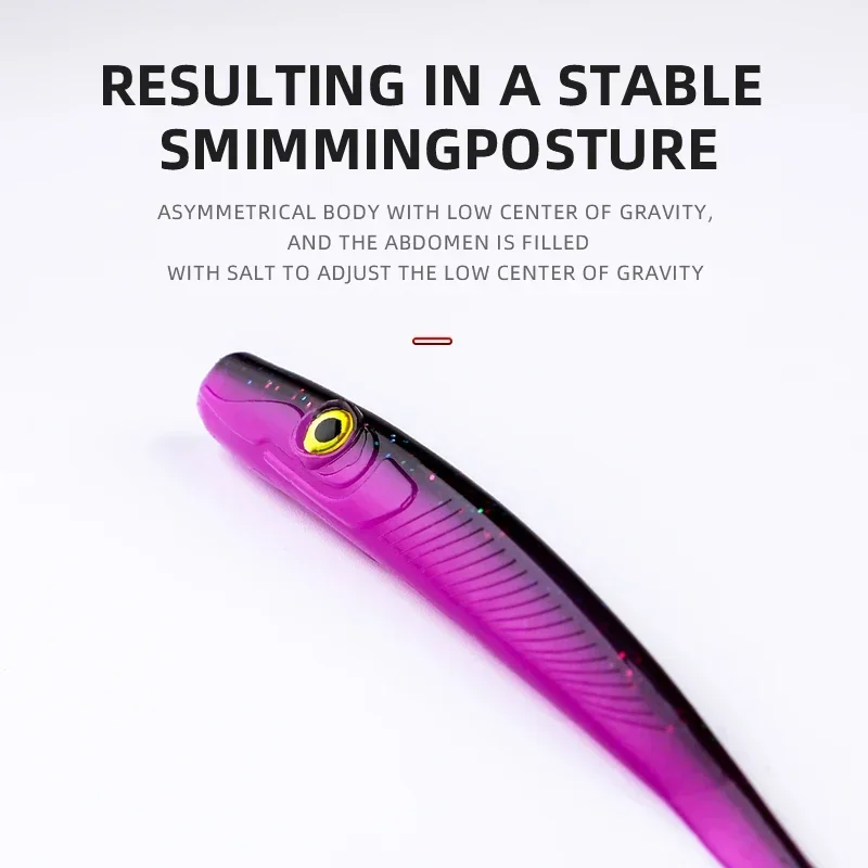 3 unids/bolsa 18cm Crazy Slug señuelo de pesca suave 2024 cebo Artificial de lubina gusano de silicona Shad Rais Spotter Anguila Needfish Swimbaits - imagen 5