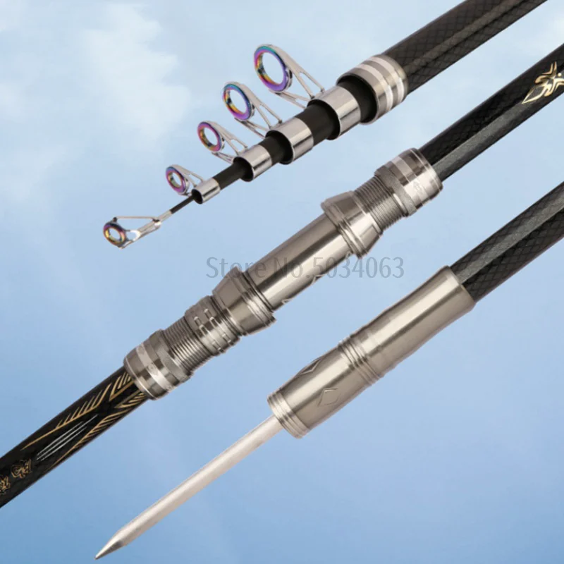 2,1 M 2,4 M 2,7 M 3,6 M 3,9 M 4,5 M caña telescópica portátil de larga distancia caña de pescar viaje mar barco roca lago caña de pescar - imagen 5