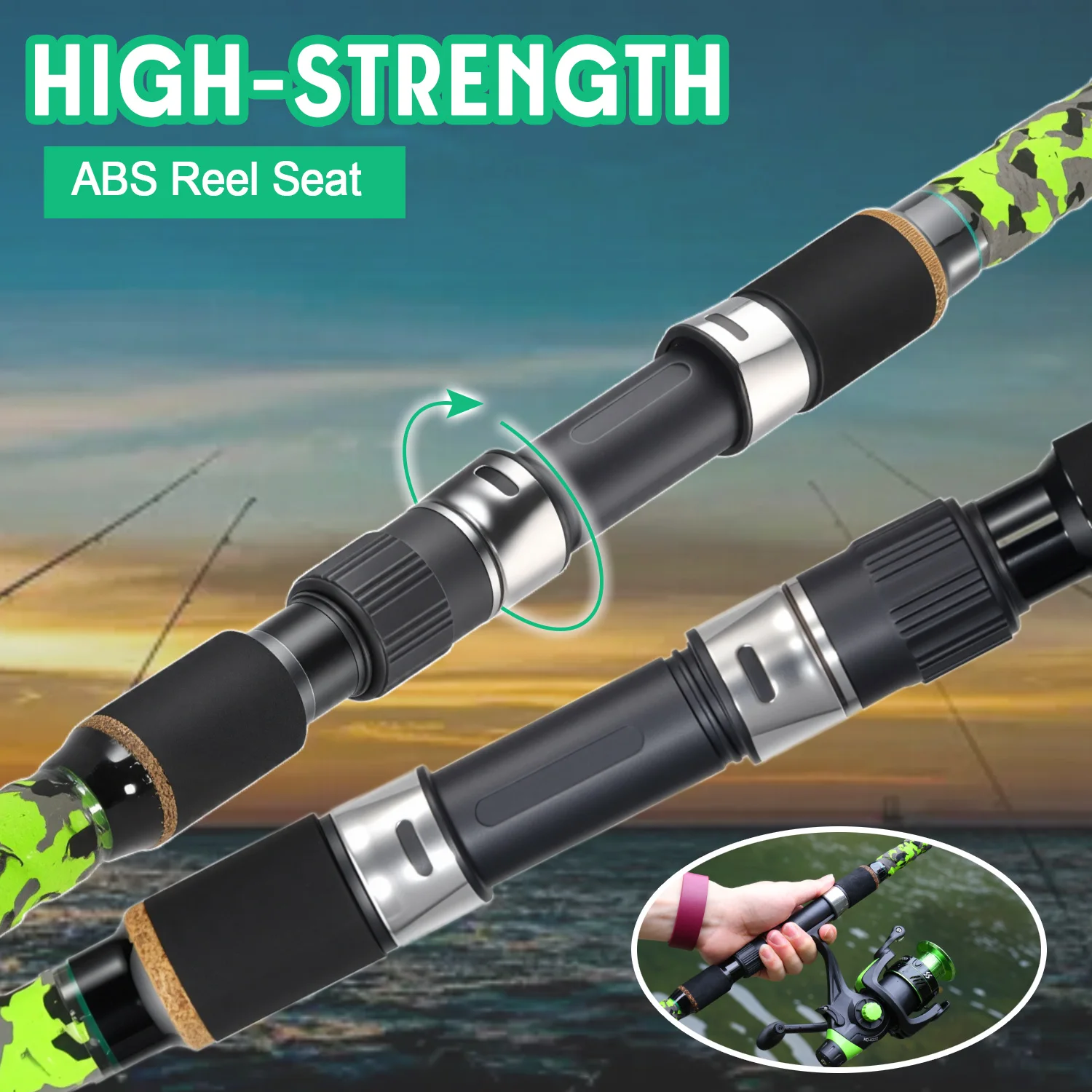 Sougayilang-caña tipo bala de 3 secciones, 2,7 M, 3,0 M, 3,3 M, 3,6 M, caña giratoria M MH, Max 6-17lb, señuelo, aparejos de pesca - imagen 4