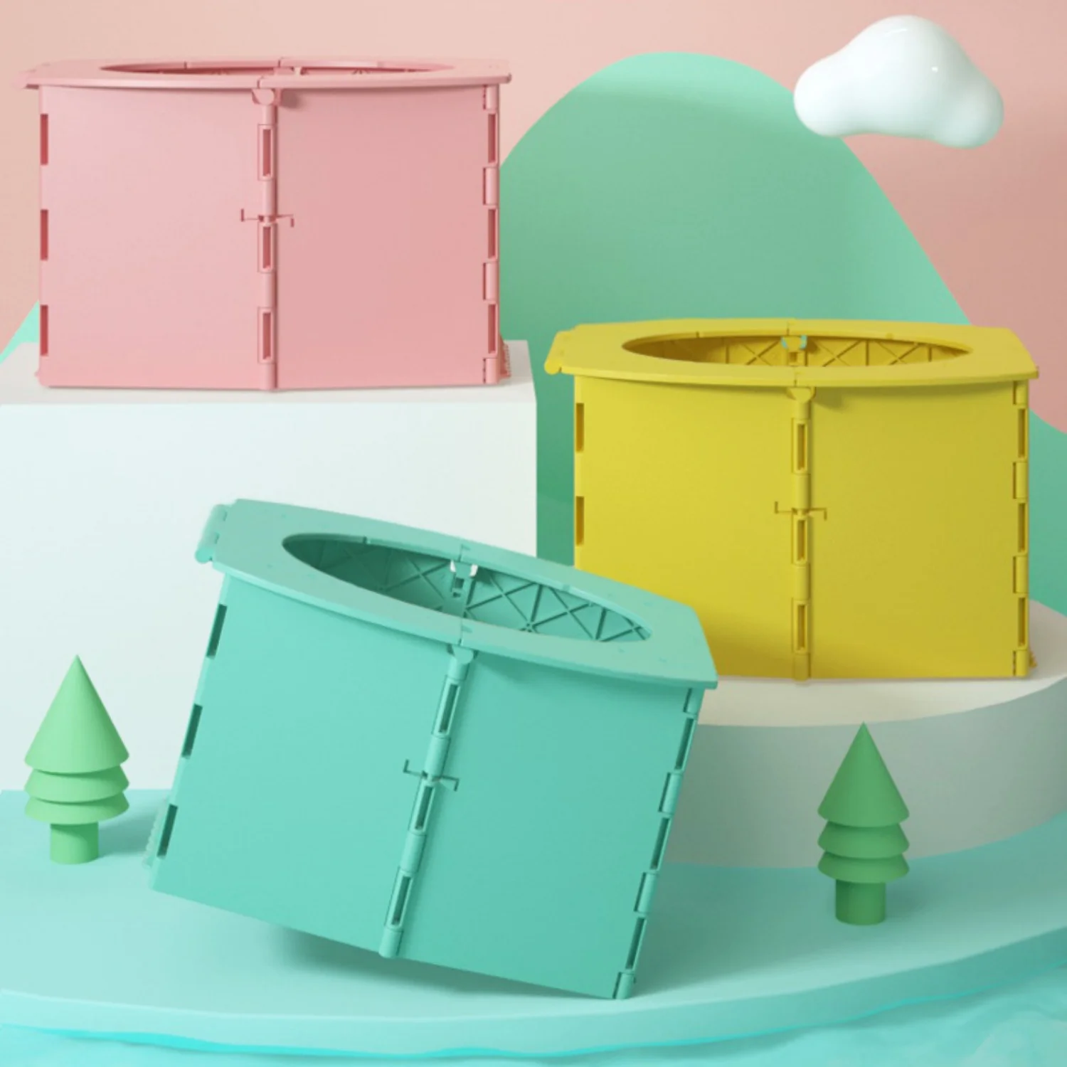 Inodoro portátil para acampar, cómoda para RV, coche, Camping, senderismo, cubo de viaje, viaje de larga distancia, suministros para exteriores - imagen 4