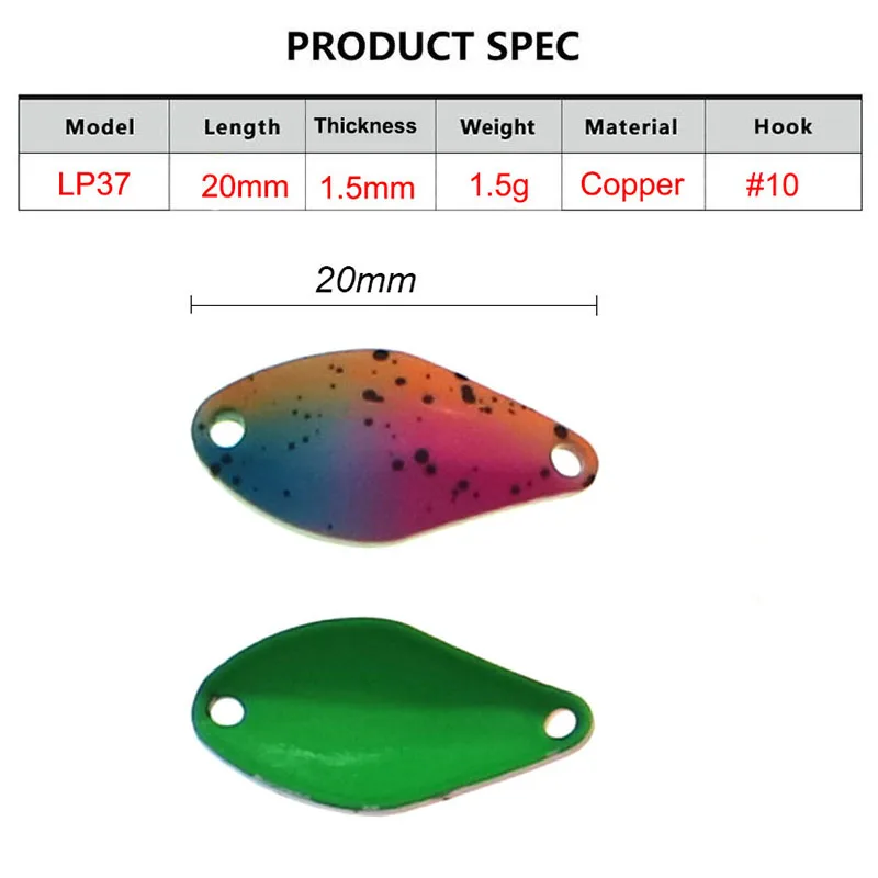 Cuchara de trucha, 2cm, 1,5g, señuelo de pesca, cebo Artificial con anzuelos afilados, cuchara de Metal, Señuelos de Pesca, aparejos de Pecsa - imagen 2