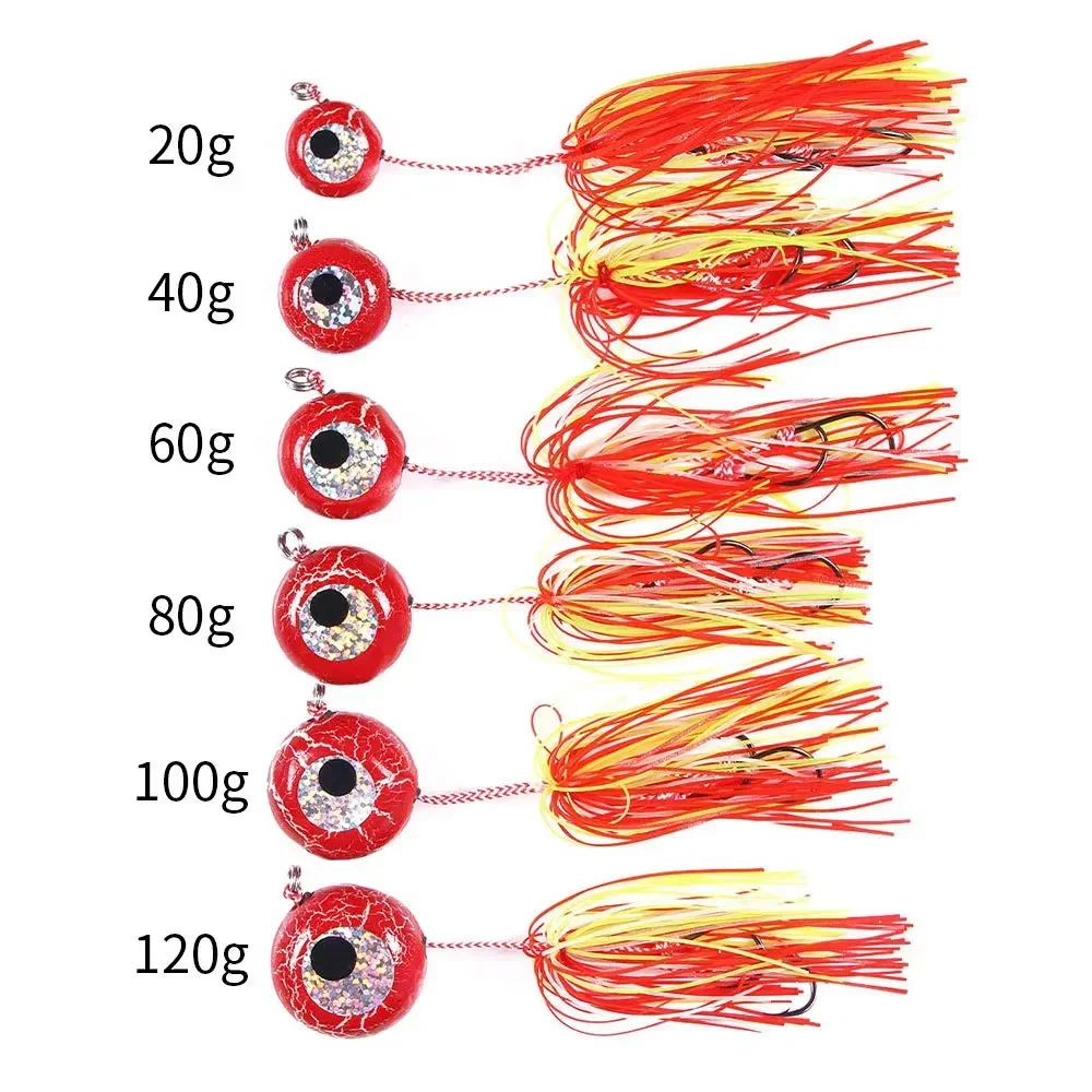 ALASICKA 1 pieza 20-120g Tenya Madai Jig Kabura señuelo de pesca de agua salada Contral profundo Jig Head cebo de navegación de mar falda de goma de camarones - imagen 3