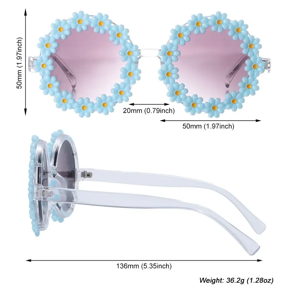 Gafas de sol de margaritas con montura redonda para mujer, anteojos de sol novedosos para adultos, discotecas, festivales - imagen 5