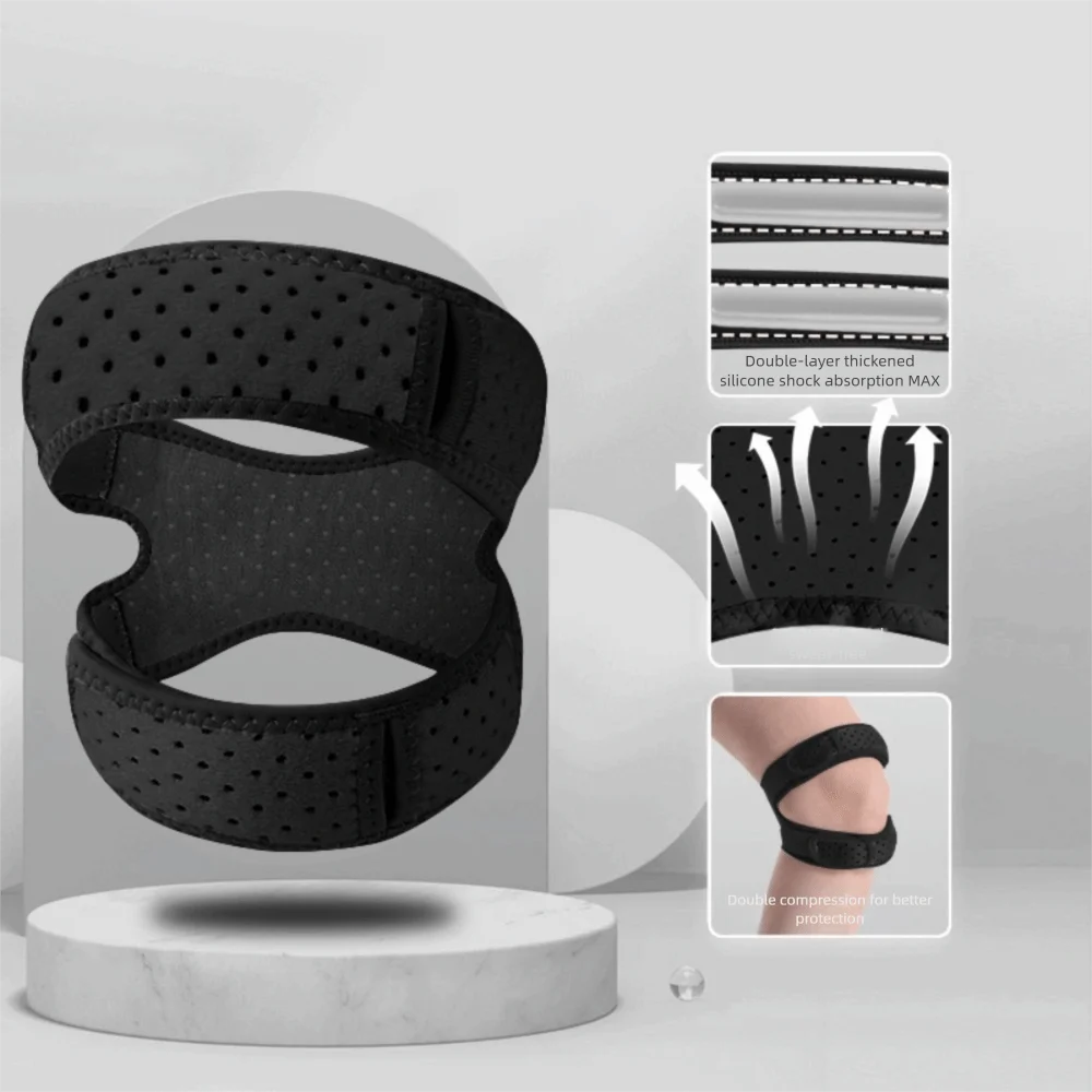 Verstelbare Ondersteuning Sport Kniebeschermer Ademend Schokabsorberende Fitness Knieschijven Antislip Patella Kniebrace Verlichten van Kniepijn