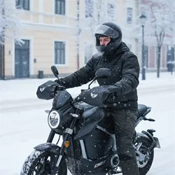 Guantes de manillar gruesos, manoplas de terciopelo a prueba de viento para exteriores, para ciclismo, montar, motocicleta, bicicleta, guantes universales para manillar