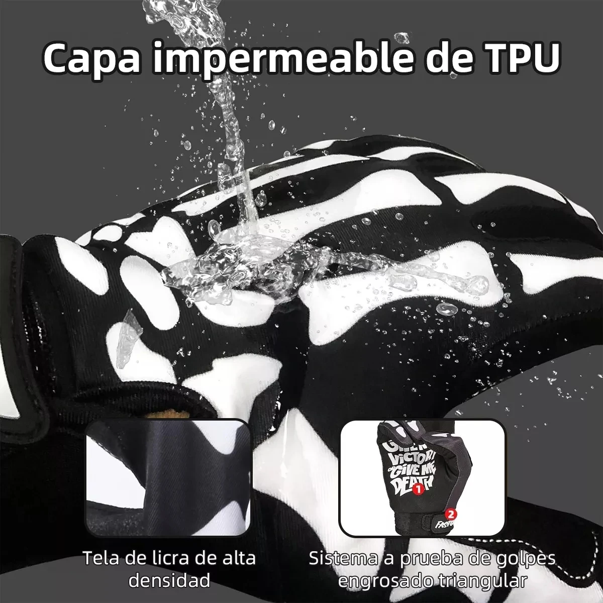 Guantes de pantalla táctil antideslizantes y a prueba de viento para motocicleta, guantes de carreras y todoterreno, guantes resistentes al desgaste para bicicleta - imagen 5