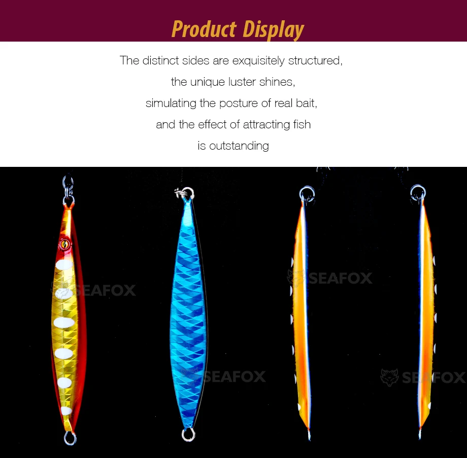 Gama de colores del señuelo de jigging luminoso SEAFOX