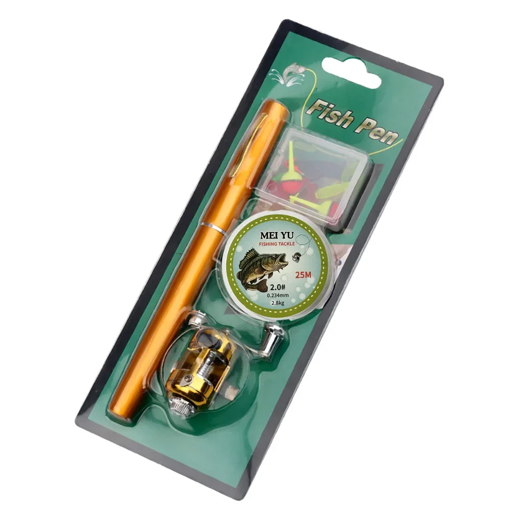Caña de pescar telescópica de bolsillo portátil, Kit completo de 96cm con forma de bolígrafo, accesorios para principiantes - imagen 3