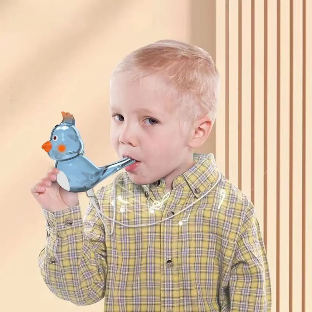 Añadir agua con cordón, silbato de pájaro acuático, agregar agua, silbato de pájaro de dibujos animados Multicolor, silbatos para cultivos de pájaros para niños - imagen 5