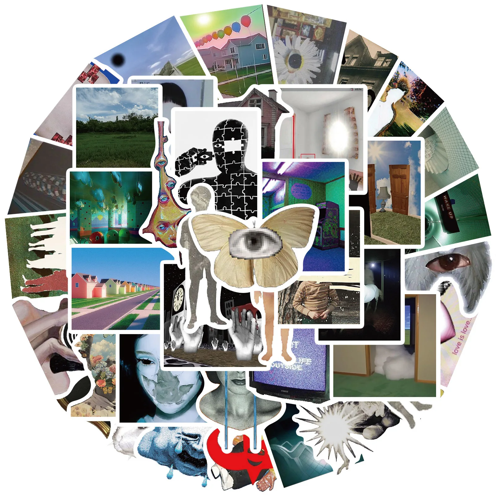 50 Uds. Dreamcore ácido gráficos INS estética arte pegatinas de grafiti teléfono guitarra maleta para portátil pegatina impermeable juguetes para niños - imagen 2