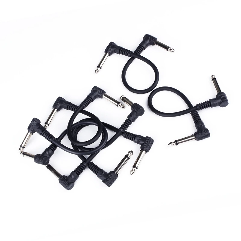 Dispositivo de efecto de guitarra de calidad de sonido sin pérdidas, línea de conexión de 6,35mm, Cables de Pedal de parche de 21,5 cm, cable de ángulo recto, Cables de cobre, 6 uds. - imagen 5